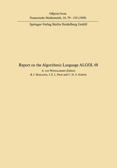 bokomslag Report of Algorithmic Language ALGOL 68