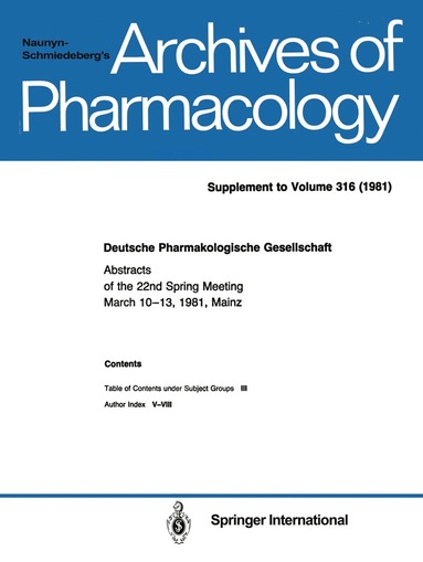 bokomslag Deutsche Pharmakologische Gesellschaft