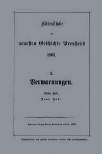 bokomslag Aktenstcke zur neuesten Geschichte Preuens 1863
