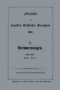 bokomslag Aktenstücke zur neuesten Geschichte Preußens 1863