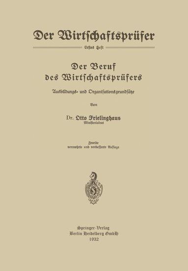 bokomslag Der Beruf des Wirtschaftsprüfers