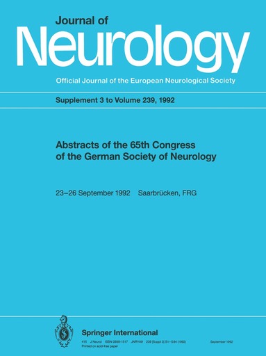 K. Schimrigk - Abstracts of the 65th congress of the German Society of Neurology, Häftad