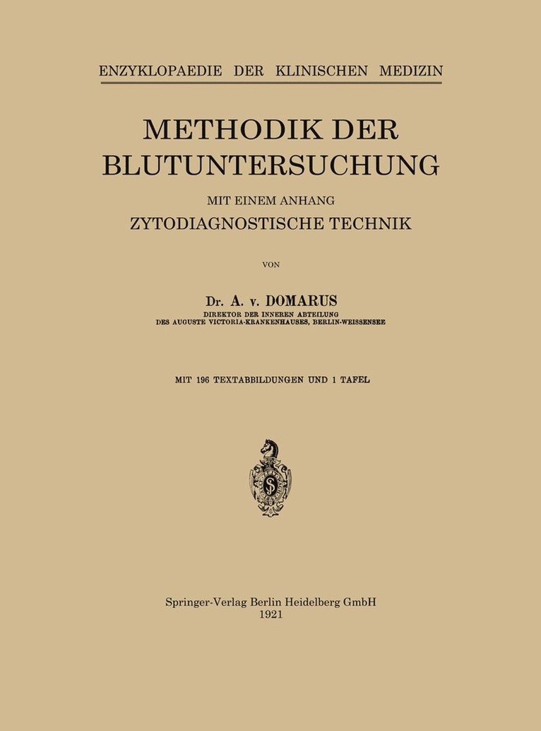 A. von Donarus, Leo Langenstein, A. Von Donarus, A. von Donarus - Methodik der Blutuntersuchung, Häftad