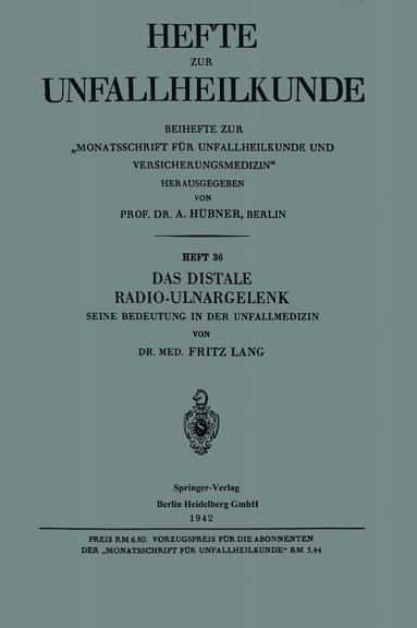 bokomslag Das Distale Radio-Ulnargelenk