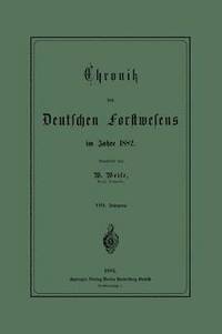bokomslag Chronik des Deutschen Forstwesens im Jahre 1882