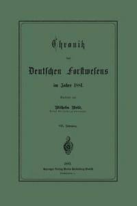 bokomslag Chronik des Deutschen Forstwesens im Jahre 1881