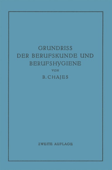 bokomslag Grundriss der Berufskunde und Berufshygiene