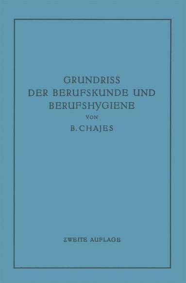 bokomslag Grundriss der Berufskunde und Berufshygiene