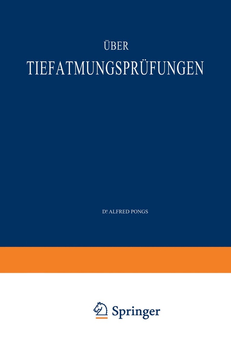 Alfred Pongs - Über Tiefatmungsprüfungen, Häftad