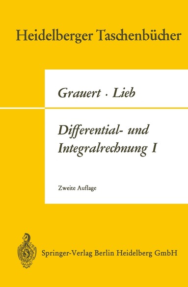 Hans Grauert, Ingo Lieb - Differential- und Integralrechnung I, Häftad