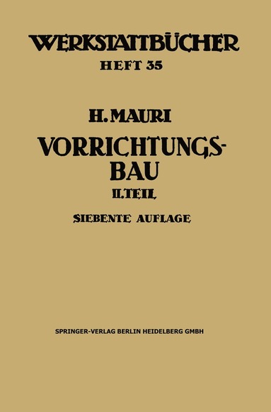 bokomslag Der Vorrichtungsbau