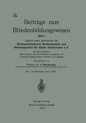 Beitrge zum Blindenbildungswesen 1