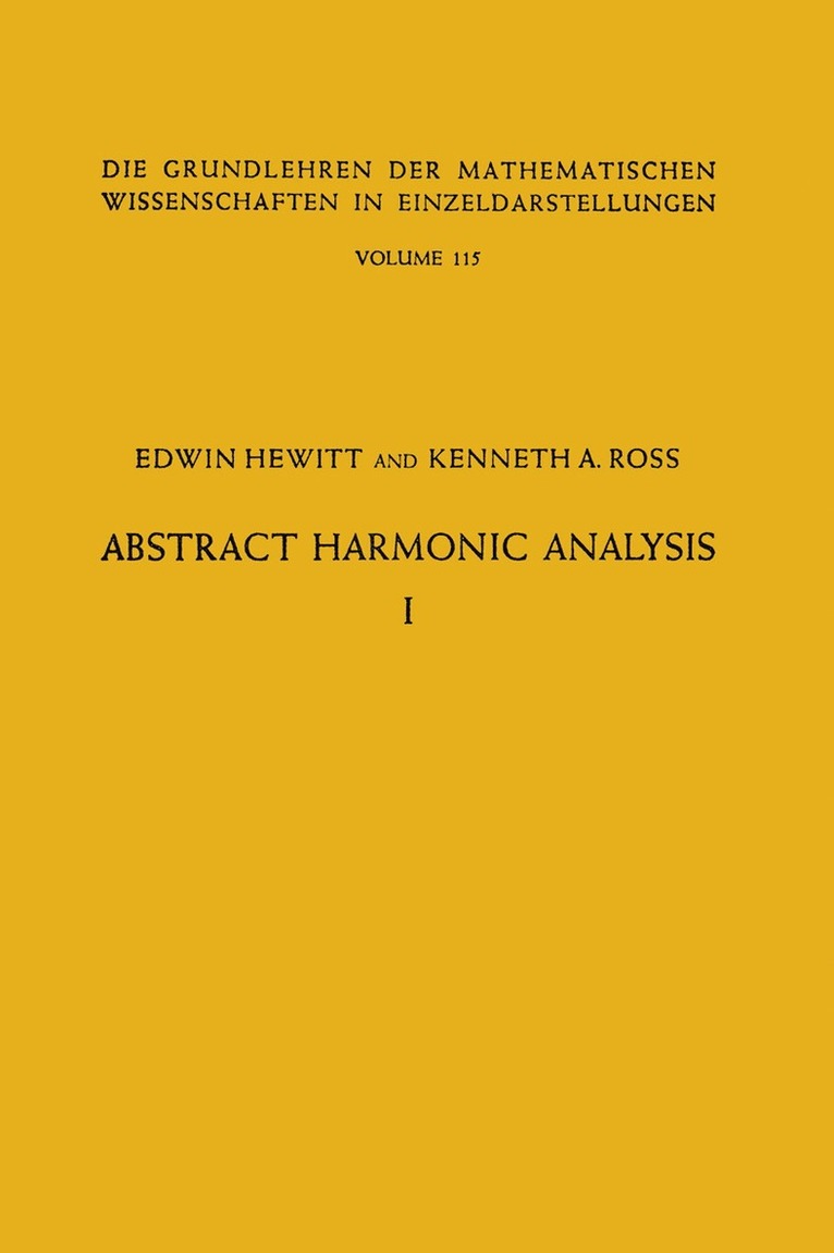 Edwin Hewitt, Kenneth Allen Ross - Abstract Harmonic Analysis, Häftad