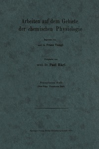 bokomslag Arbeiten auf dem Gebiete der chemischen Physiologie