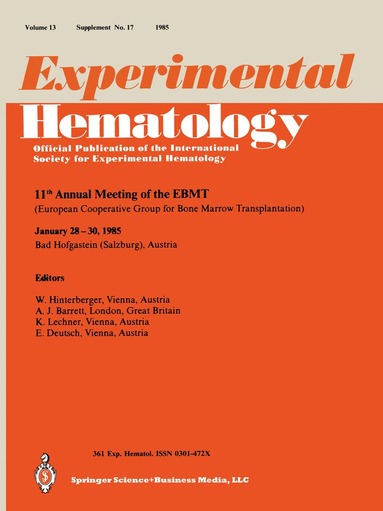 bokomslag 11th Annual meeting of the EBMT