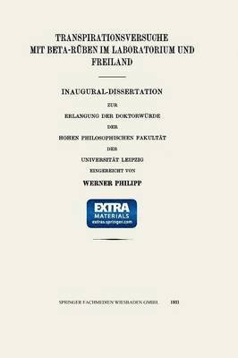 bokomslag Transpirationsversuche mit Beta-Rben im Laboratorium und Freiland