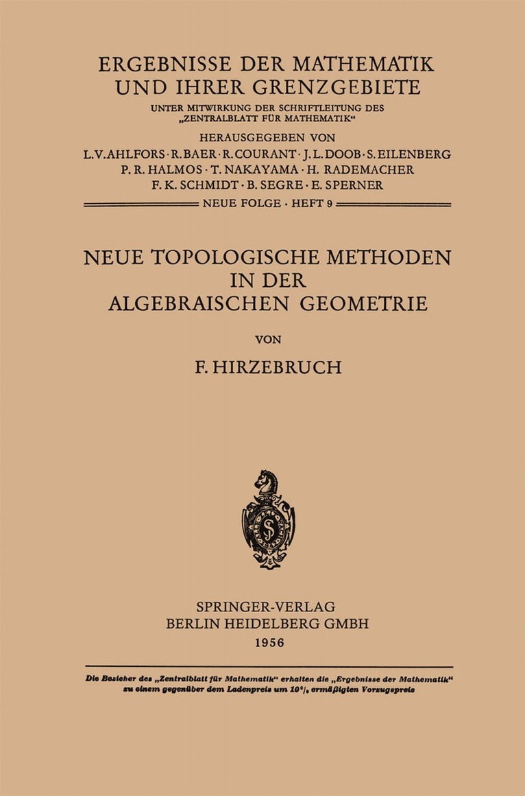 Friedrich Hirzebruch - Neue Topologische Methoden in der Algebraischen Geometrie, Häftad