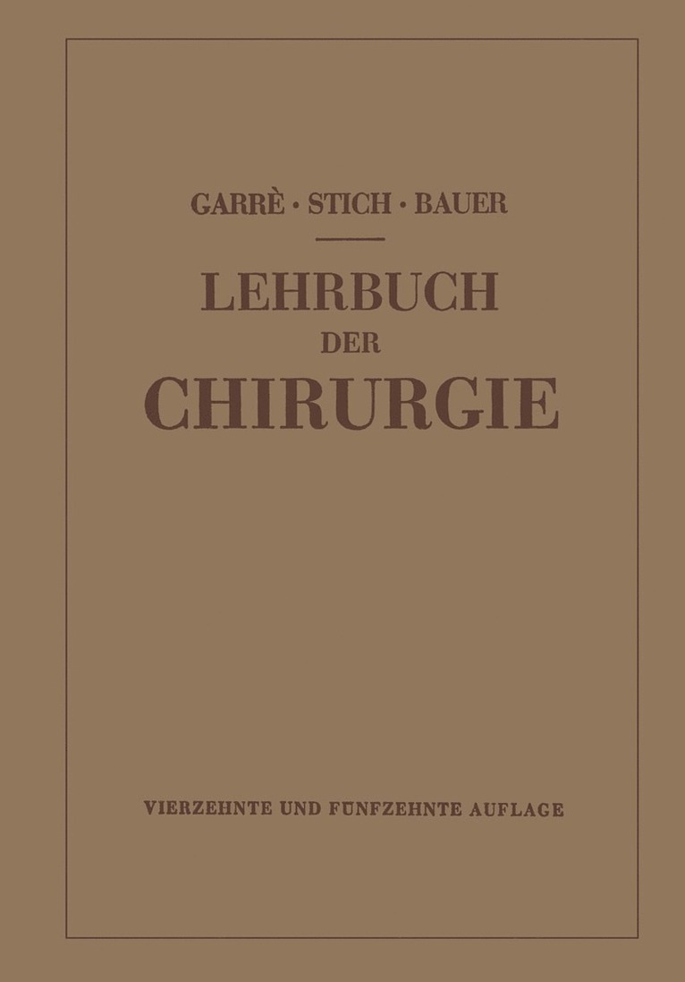 Lehrbuch der Chirurgie 1