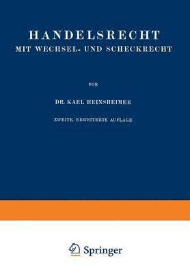 bokomslag Handelsrecht mit Wechsel- und Scheckrecht