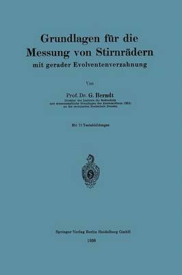 bokomslag Grundlagen fr die Messung von Stirnrdern mit gerader Evolventenverzahnung