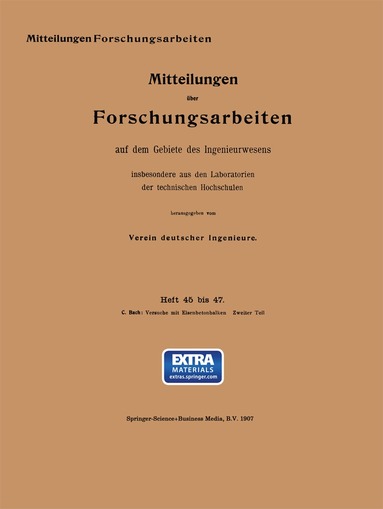 Carl von Bach, Otto Graf - Versuche mit Eisenbetonbalken, Häftad
