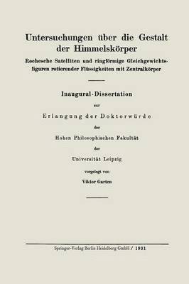 bokomslag Untersuchungen über die Gestalt der Himmelskörper