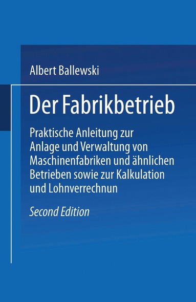 bokomslag Der Fabrikbetrieb