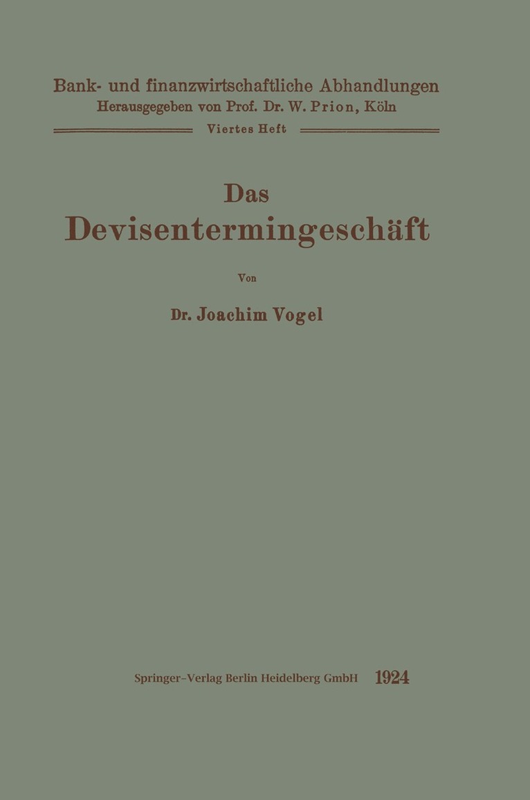 Das Devisentermingeschft 1