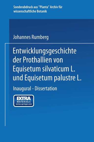 bokomslag Entwicklungsgeschichte der Prothallien von Equisetum silvaticum L. und Equisetum palustre L.