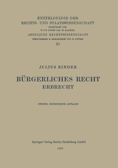 Julius Binder - Bürgerliches Recht, Häftad