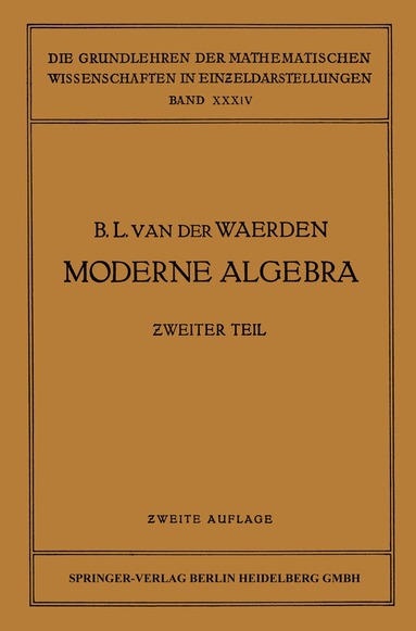 Bartel Leendert Waerden, Emil Artin, Emmy Noether - Moderne Algebra, Häftad