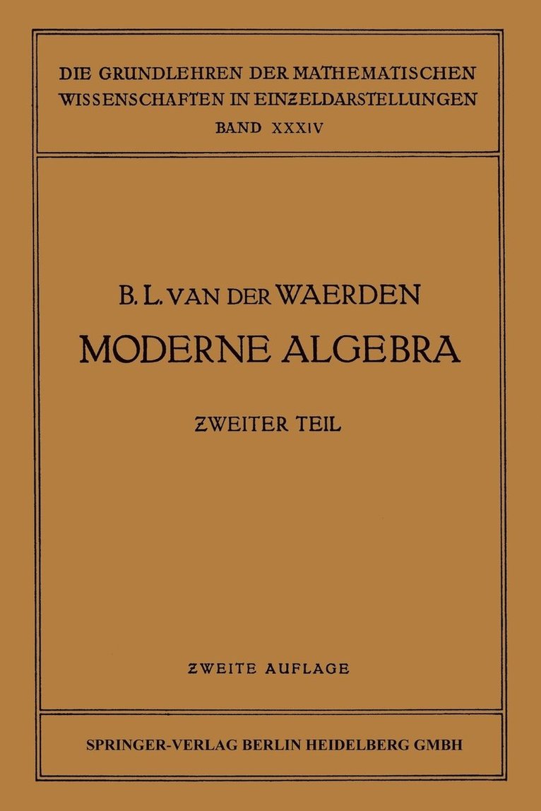 Moderne Algebra 1