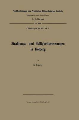 bokomslag Strahlungs- und Helligkeitsmessungen in Kolberg