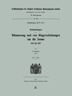 bokomslag Beobachtungen der Dmmerung und von Ringerscheinungen um die Sonne 1911 bis 1917