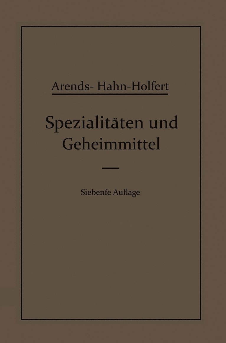 Spezialitäten und Geheimmittel