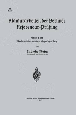 bokomslag Klausurarbeiten der Berliner Referendar-Prüfung