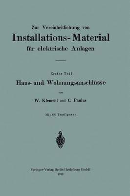 bokomslag Zur Vereinheitlichung von Installations-Material fr elektrische Anlagen