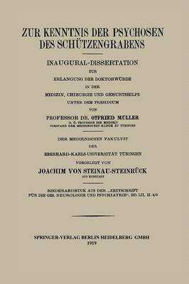 bokomslag Zur Kenntnis der Psychosen des Schützengrabens