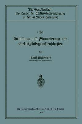 bokomslag Grndung und Finanzierung von Elektrizittsgenossenschaften