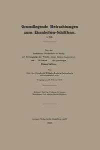 bokomslag Grundlegende Betrachtungen zum Eisenbeton-Schiffbau