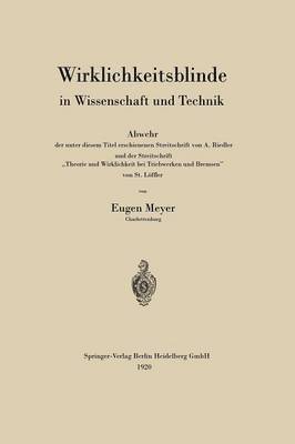 bokomslag Wirklichkeitsblinde in Wissenschaft und Technik