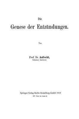 bokomslag Die Genese der Entzündungen