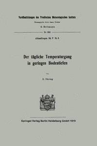 bokomslag Der tgliche Temperaturgang in geringen Bodentiefen