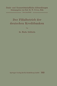 bokomslag Der Filialbetrieb der deutschen Kreditbanken