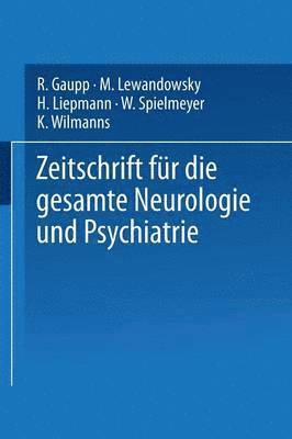 bokomslag Zeitschrift fr die gesamte Neurologie und Psychiatrie