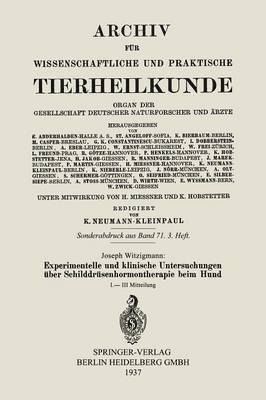 Experimentelle und klinische Untersuchungen ber Schilddrsenhormontherapie beim Hund 1