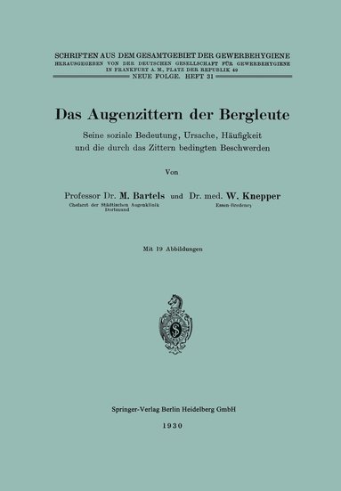 bokomslag Das Augenzittern der Bergleute