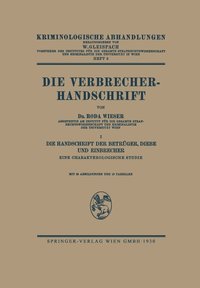 bokomslag Die Verbrecher-Handschrift