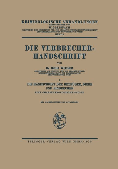 bokomslag Die Verbrecher-Handschrift