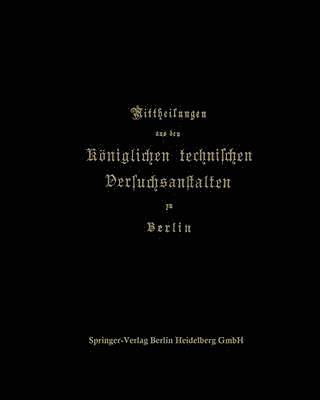 bokomslag Mittheilungen aus den Kniglichen technischen Versuchsanstalten zu Berlin